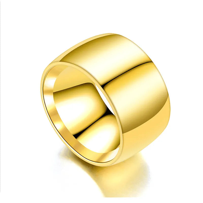 Gold Wide Stainless Steel Ring