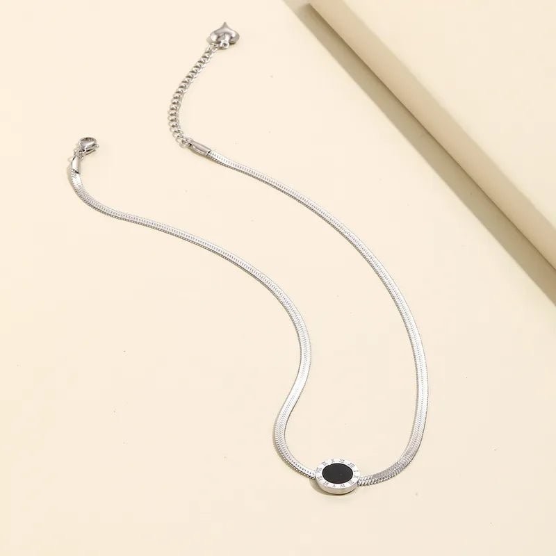 Stainless Steel Flat Numeral Necklace