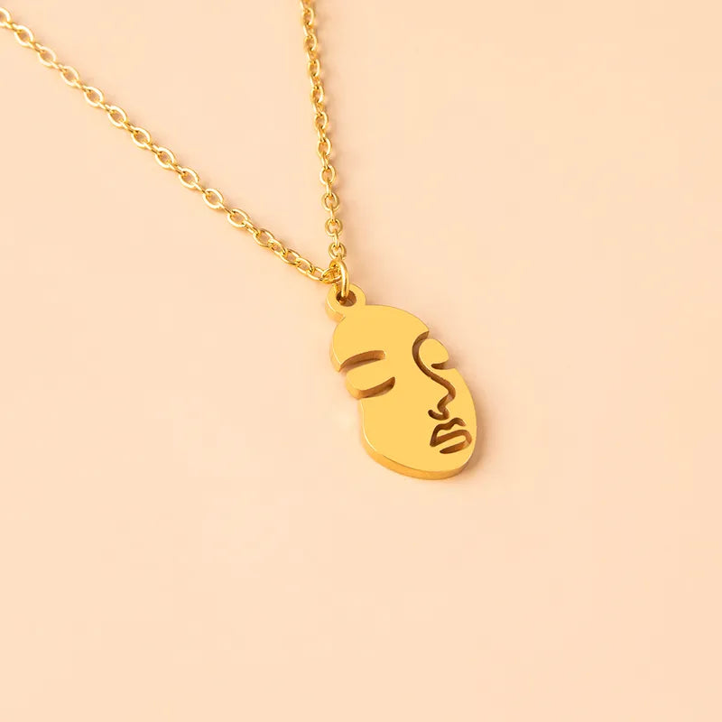 Human Face Stainless Steel Necklace