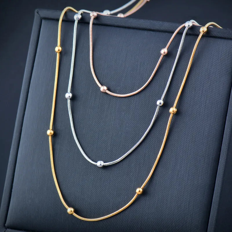 Simple Style Geometric Stainless Steel Layered Necklace