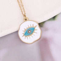 Eye Pattern Oil Drop Stainless Steel Necklace
