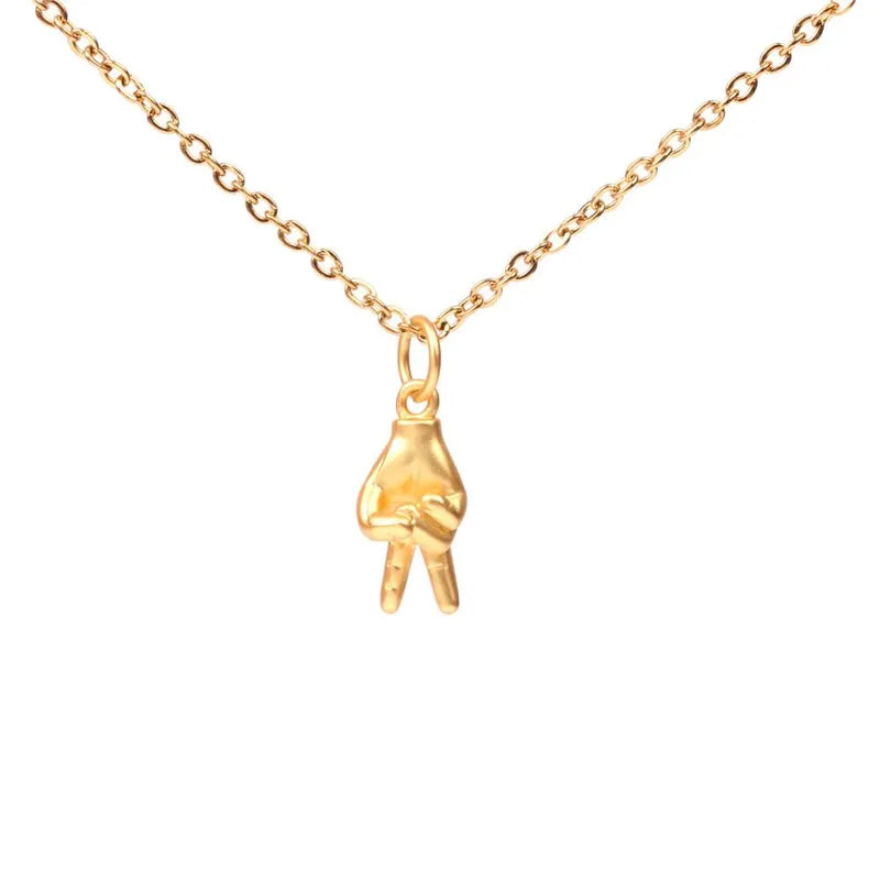 Gesture Pendant Stainless Steel Necklace