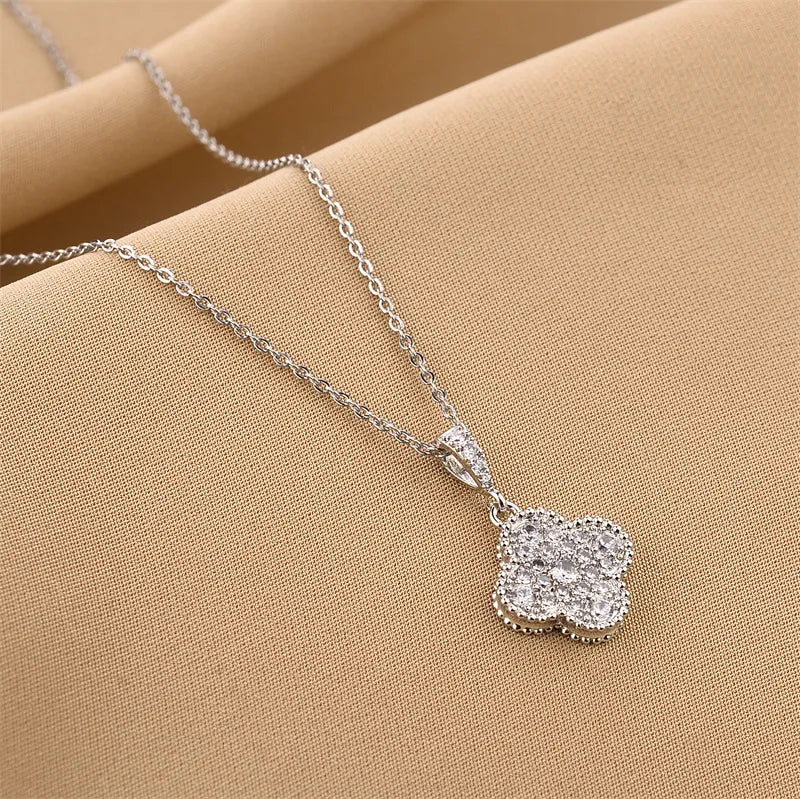 Leaf Clover Stainless Steel Necklace