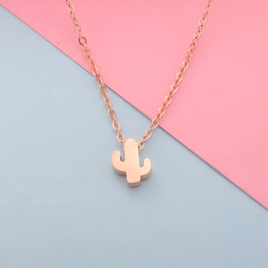 Stainless Steel Cactus Necklace