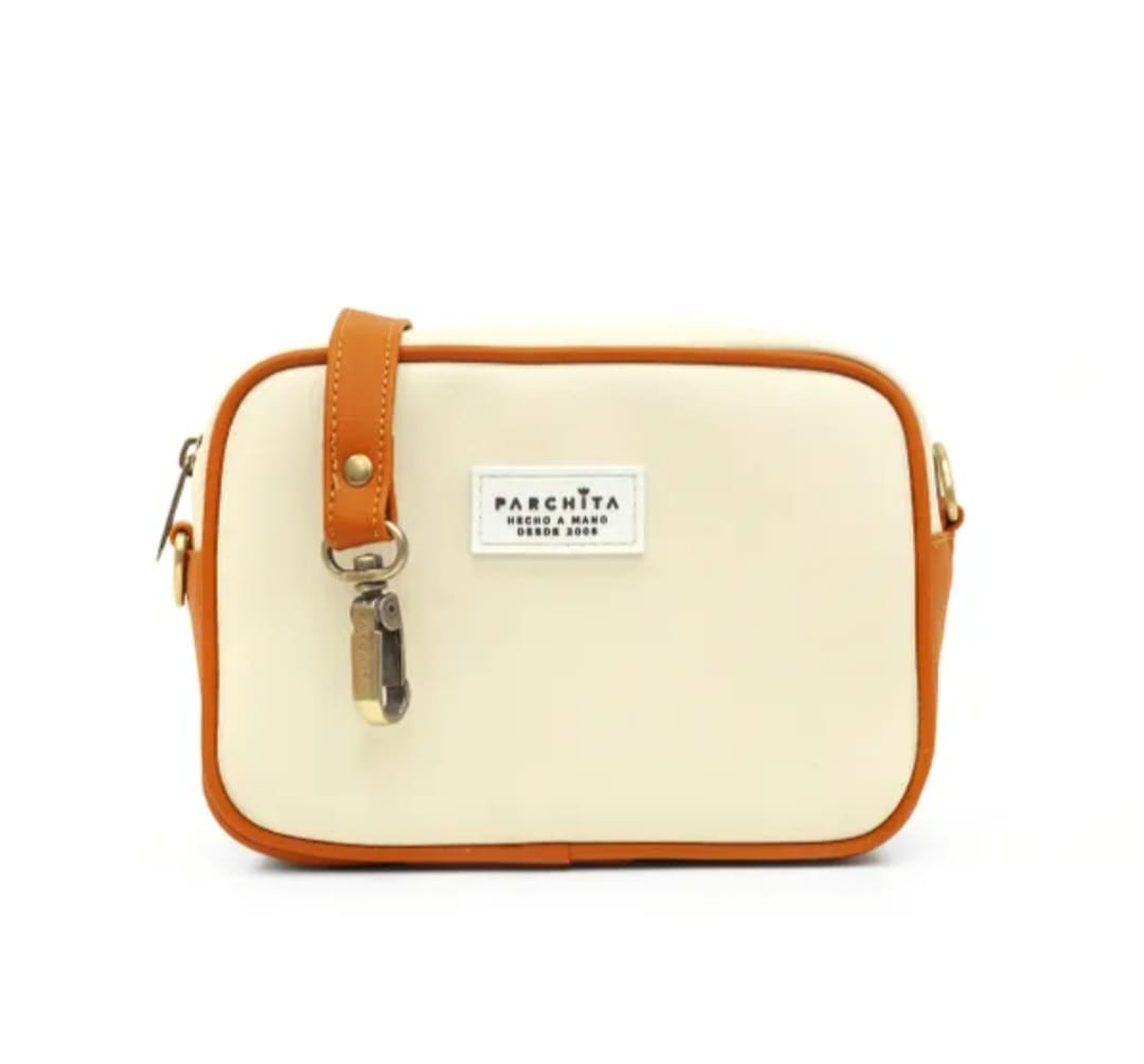 Bandolera Mika Beige x Durazno