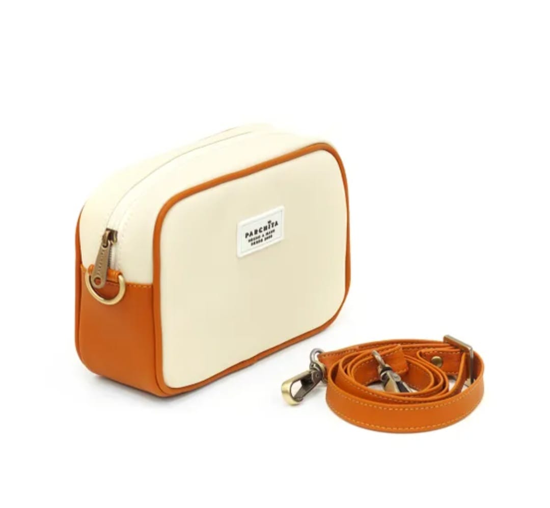 Bandolera Mika Beige x Durazno