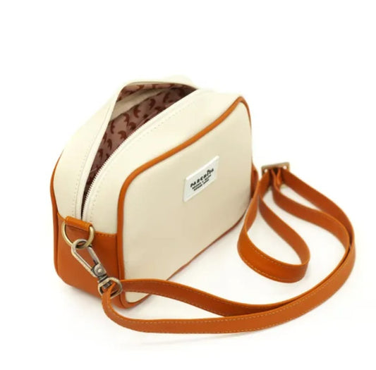 Bandolera Mika Beige x Durazno