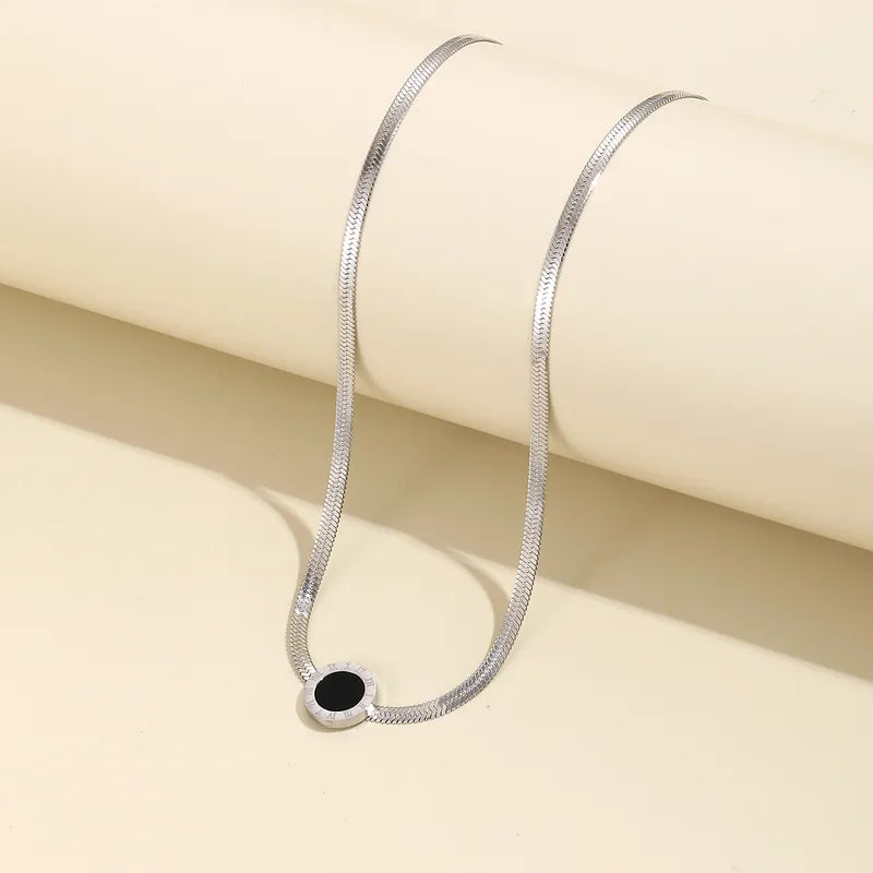 Stainless Steel Flat Numeral Necklace