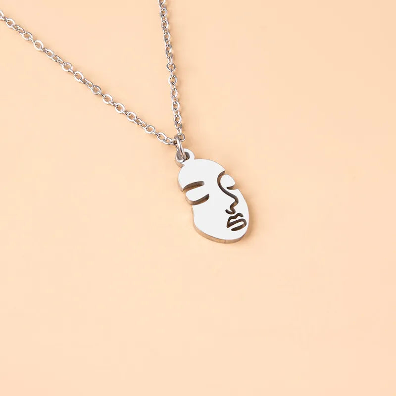 Human Face Stainless Steel Necklace