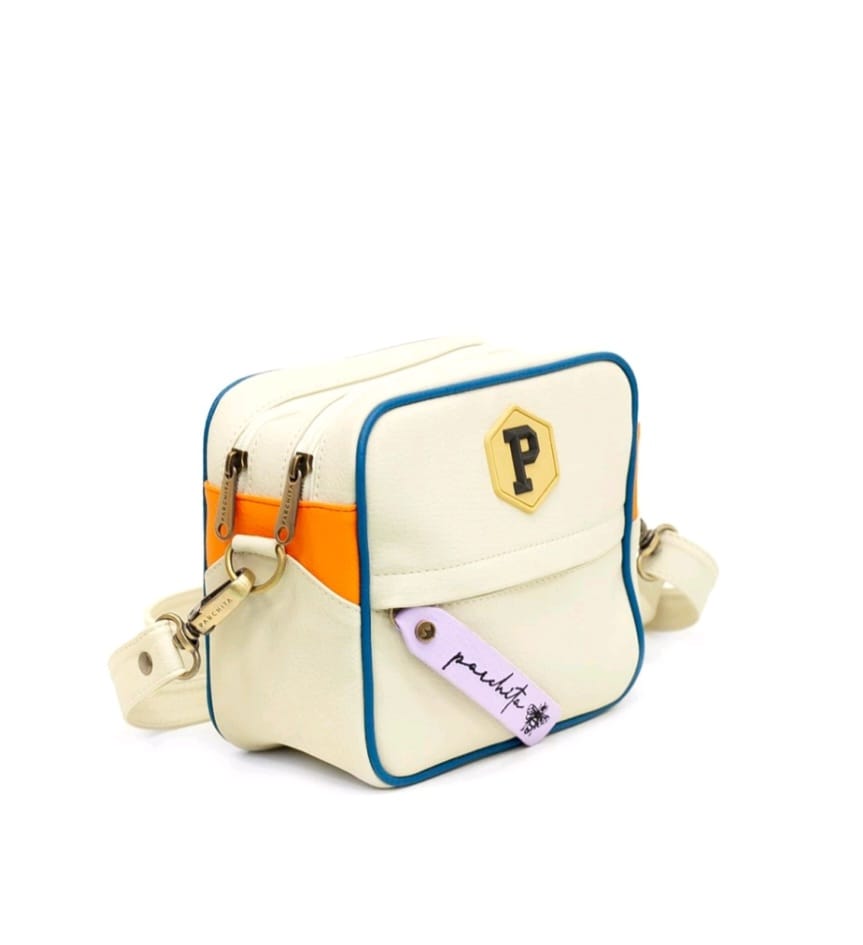 Bandolera Panal Beige Y Mandarina