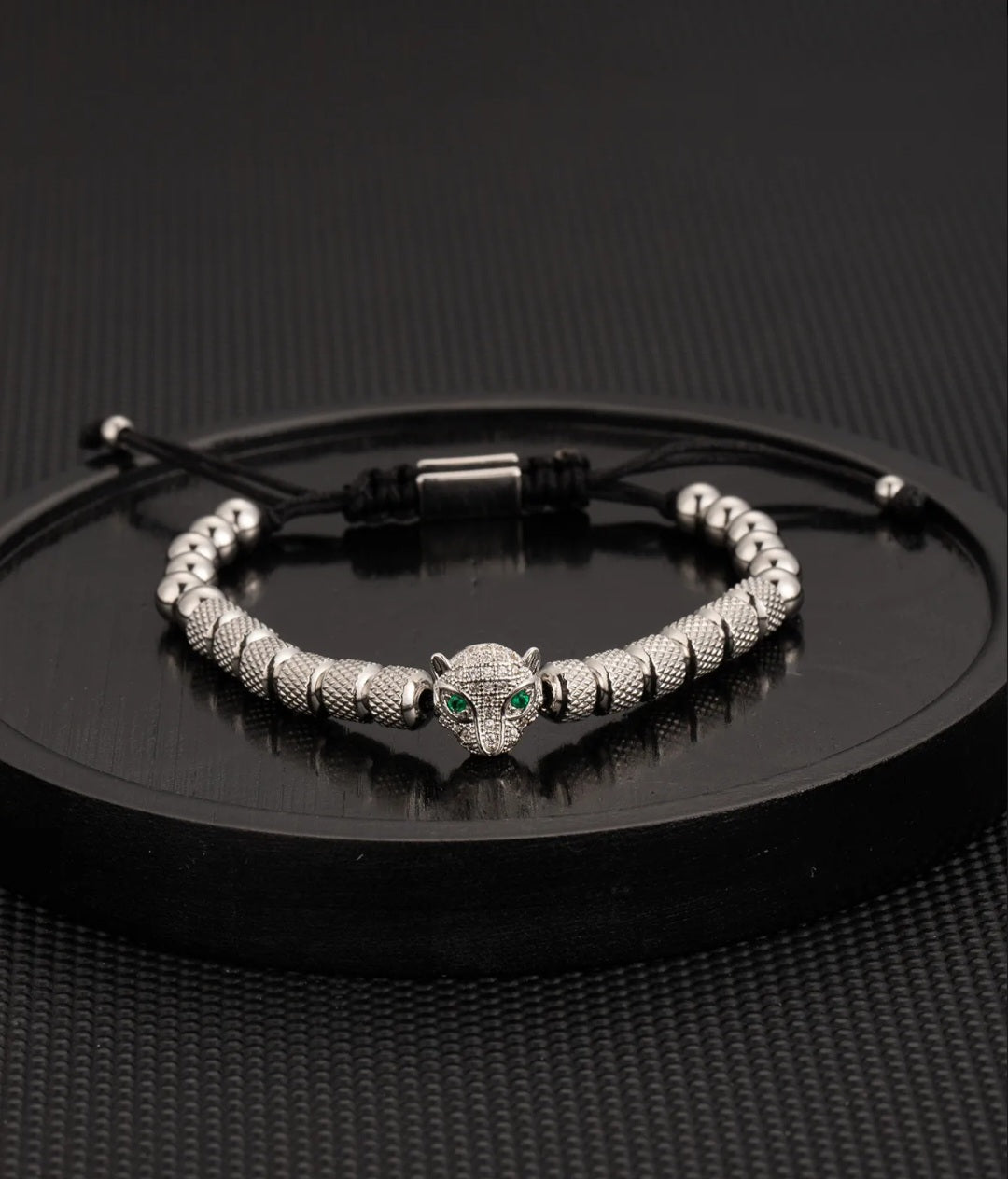 Leopard mens bracelet stainless steel