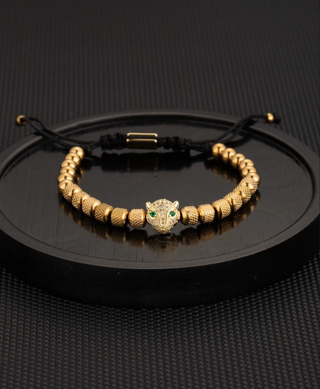 Leopard mens bracelet stainless steel