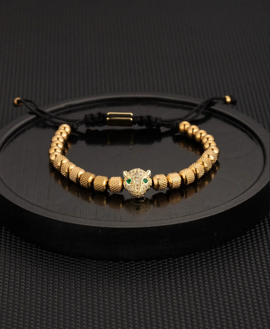 Leopard mens bracelet stainless steel