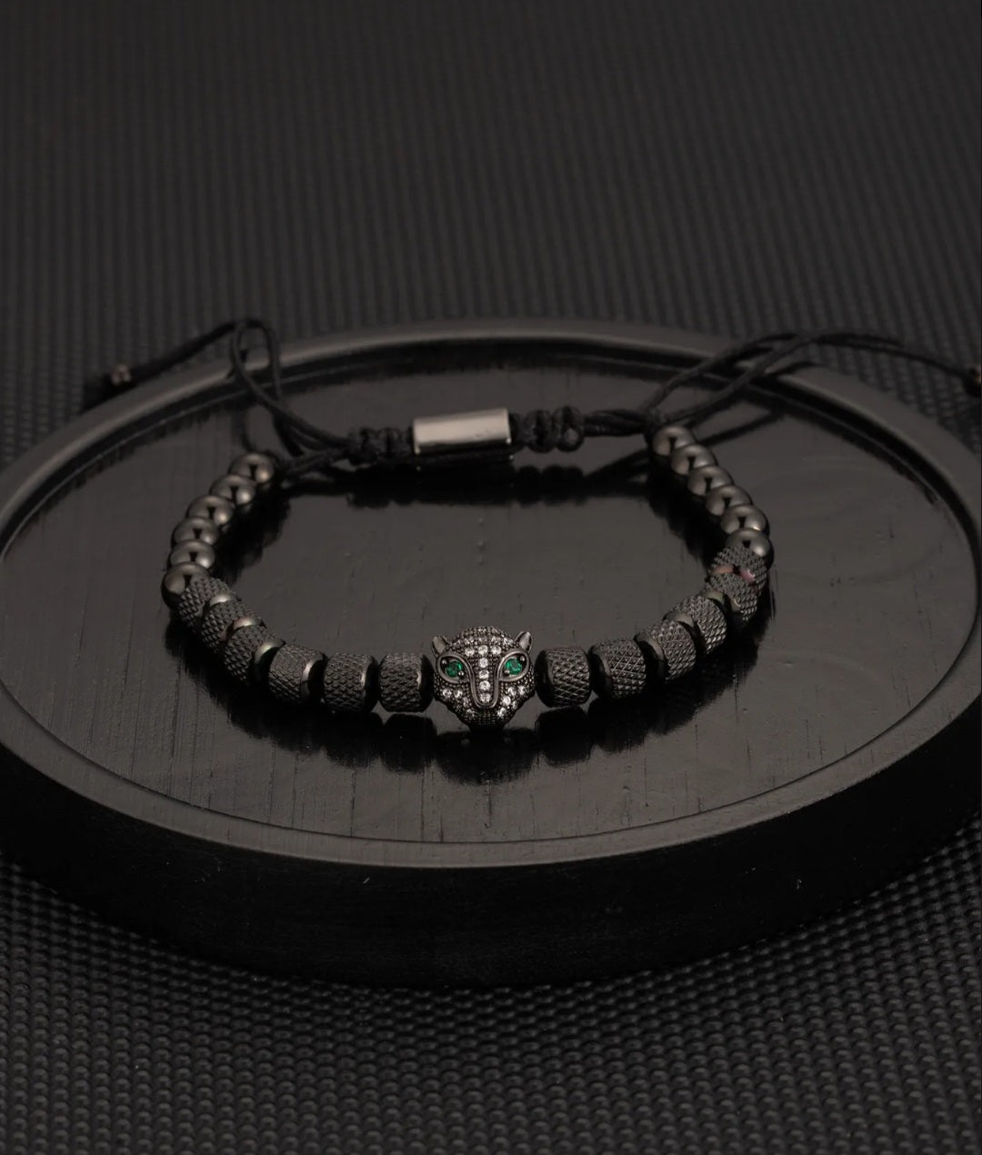 Leopard mens bracelet stainless steel