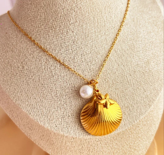 Stainless Stell Shell with pearl