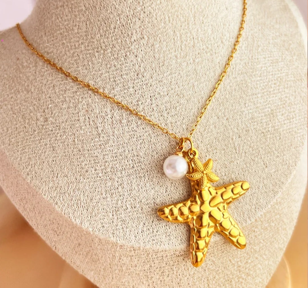 Stainless Steel Starfish with pearl