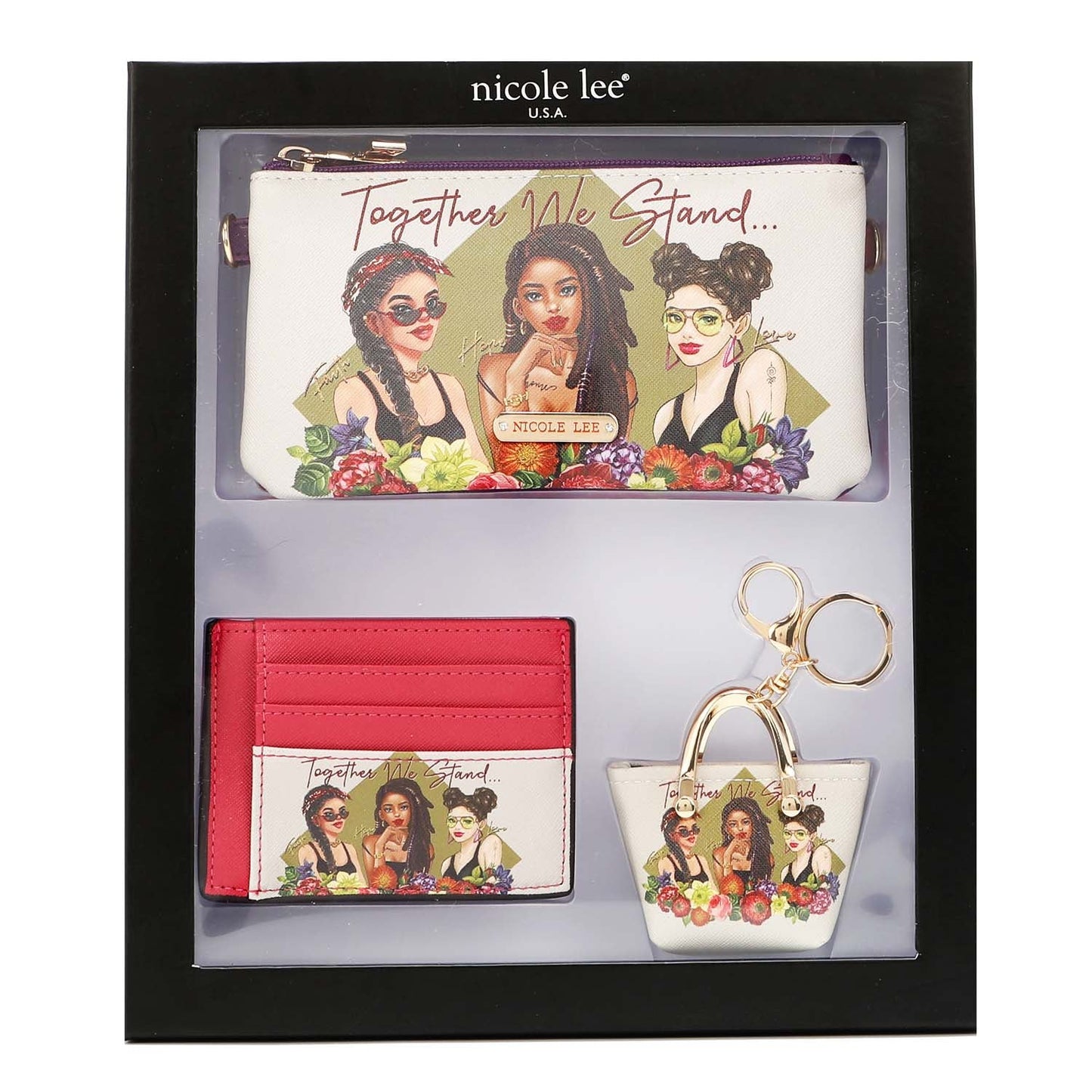 Nicole Lee 3 piece Accessories Set (Pouch, Card Case, Coin Purse)