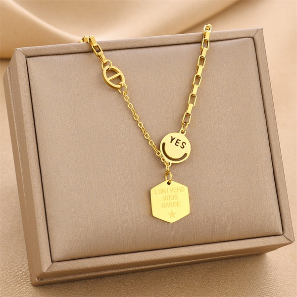 Stainless Steel Necklace Gold Style 8844