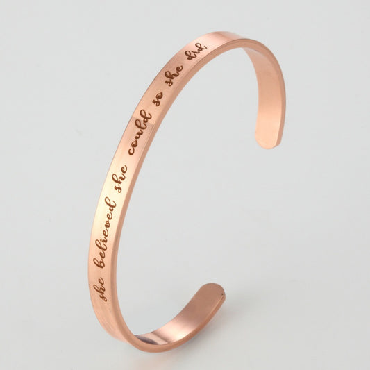 Letter Stainless Steel Bangle