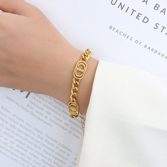 Fashion Atmosphere Personality Stainless Steel  Thick Chain Bracelet