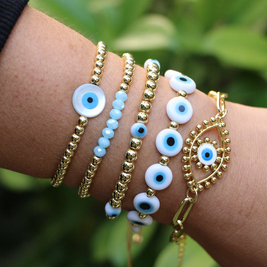 Set of 5 evil eye bracelets Stainless Steel