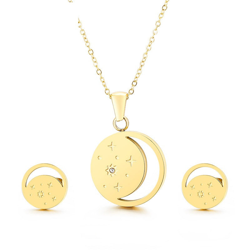 Stainless Steel Jewelry Moon Set