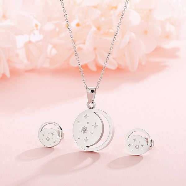 Stainless Steel Jewelry Moon Set