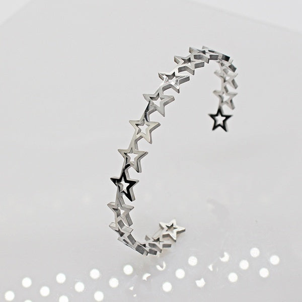 Star Stainless Steel Hollow Out Bangle