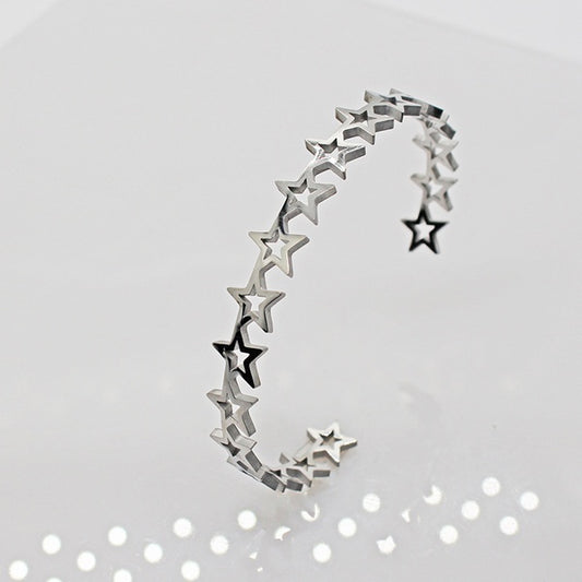 Star Stainless Steel Hollow Out Bangle